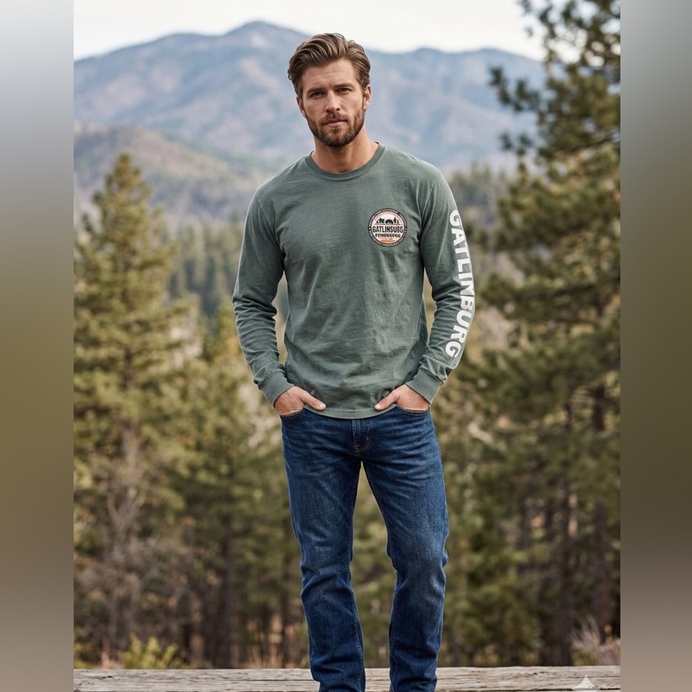 Gatlinburg Tennessee Long Sleeve Tee - Slate gray‎